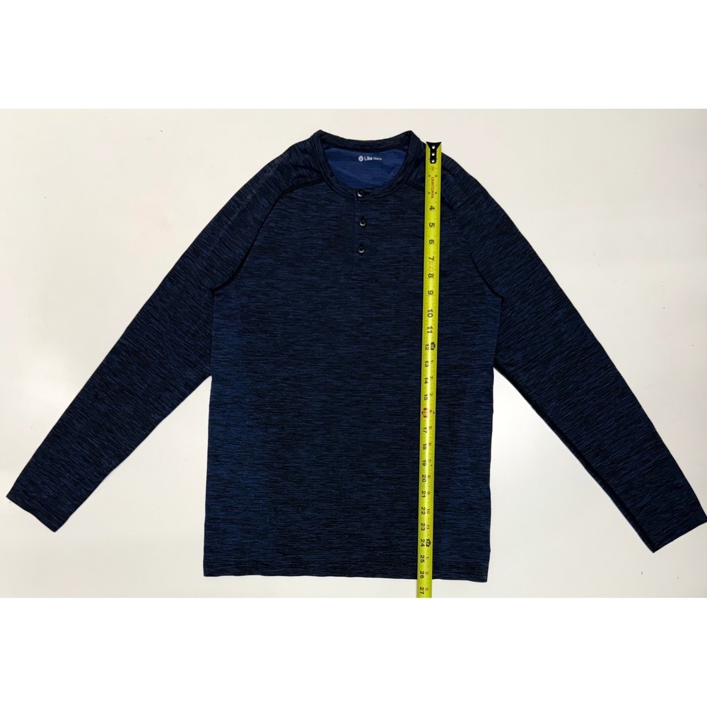 Lululemon Metal Vent Tech Henley Long Sleeve Navy Blue Space Dye Mens Small